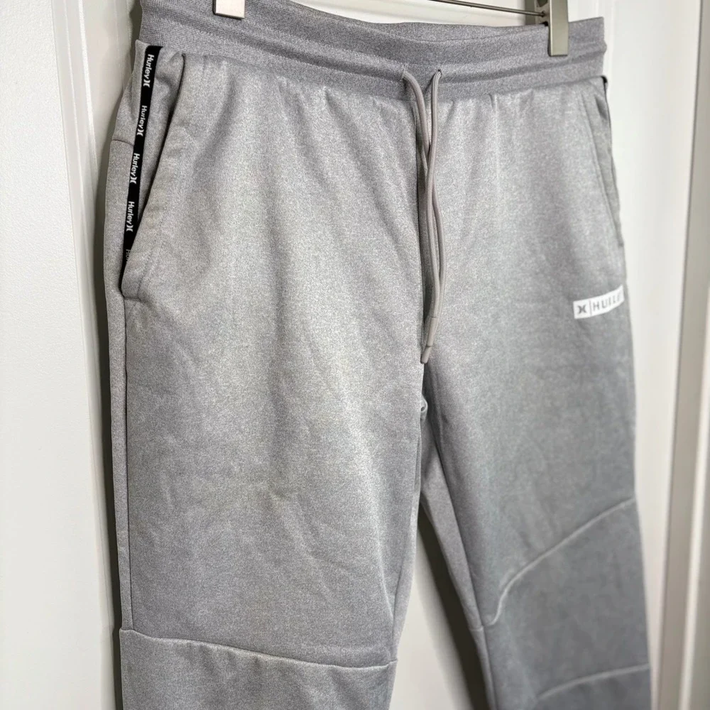 Hurley Mens Heather Grey Jogger Sweatpants Fleece Lined HFA24VMB-15811 Medium